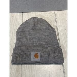 Carhartt Men's Gray Knitted Heather Winter Folded Beanie Hat One Size